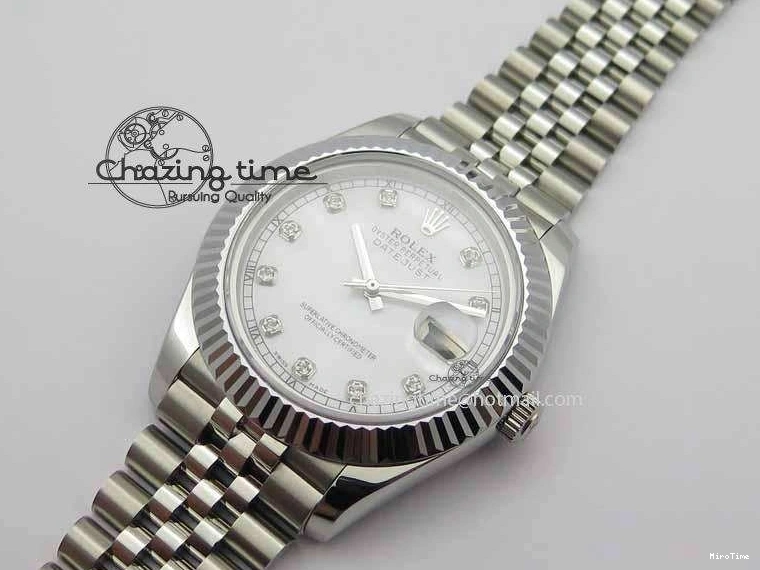 MiroTime 0514 EasyCare DateJust II 41mm BP Maker Best Edition White MOP Diamonds Dial On New Version Jubilee Bracelet A 3625